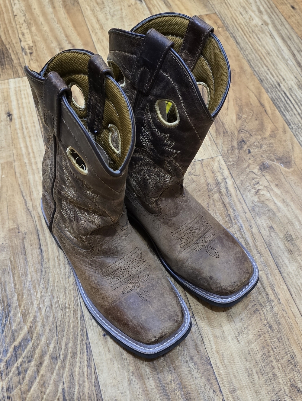 Dan Post Kids Brown Leather Western Pull-On Boots